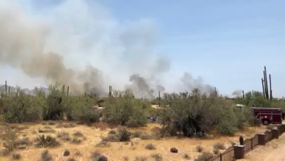 Scene of the brush fire in Scottsdale. 