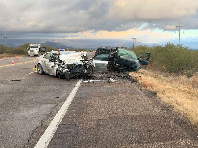 Emergency crews responded to a fatal head-on crash in Sierra Vista, early this morning. One person has died and one was transported to the hospital with injuries