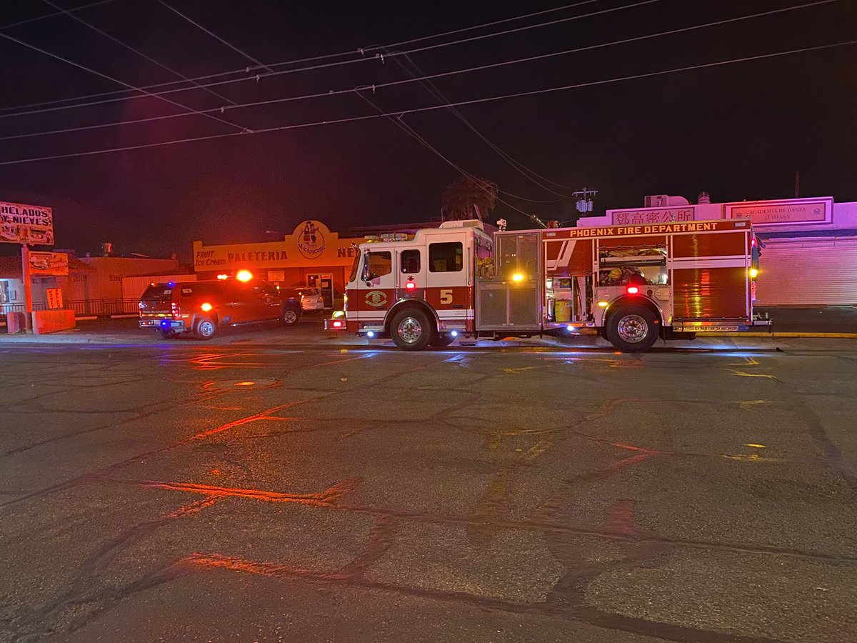 Central Phoenix fire crews heroically extinguished an apartment fire attached to an ice cream store early this morning. The structure was saved and all civilians and firefighters are out safe