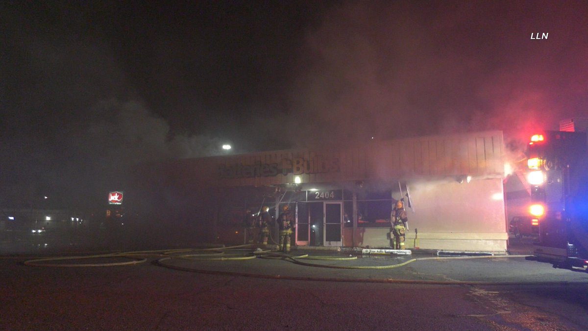 Clearing off a 3 in 1 Hazmat fire here at Bell Road and Cave Creek. Batteries Plus Bulbs store with heavy fire in the roof. Extra units on scene due to the nature of what is burning