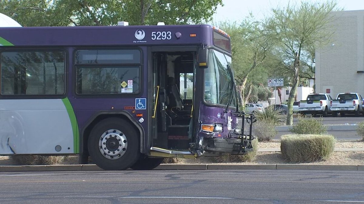 3 hospitalized after city bus crash in Phoenix: