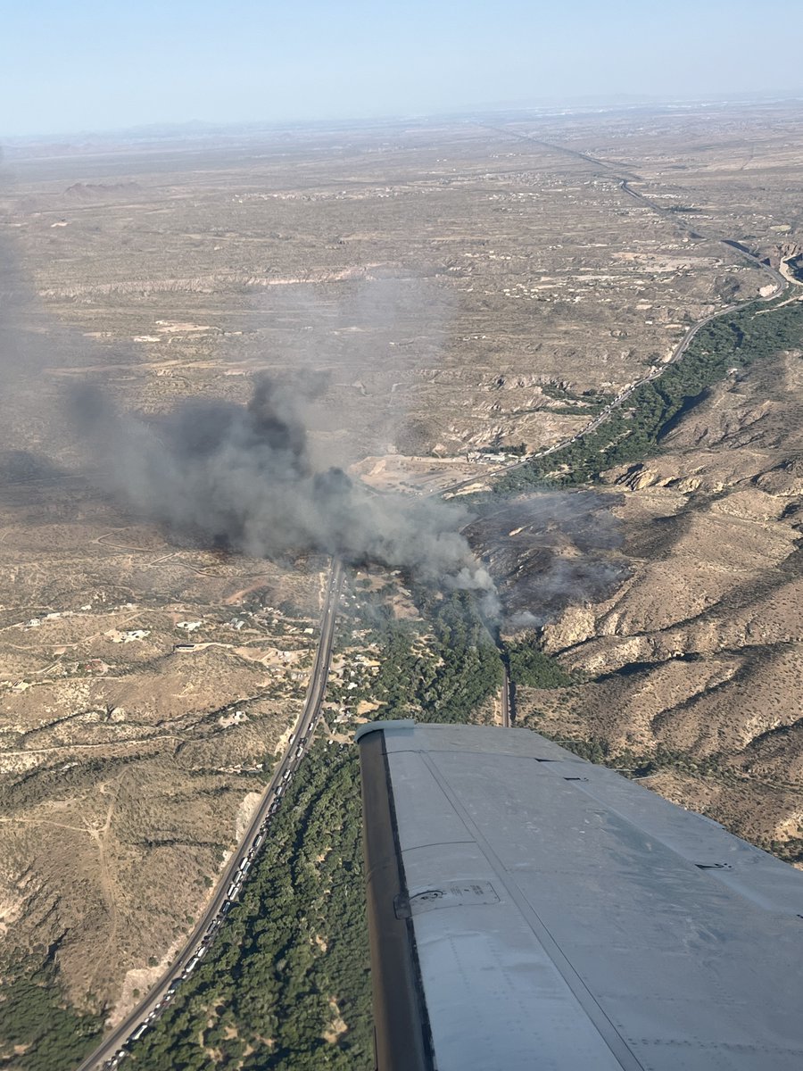 RoseFire, 150 ac. with no containment at this time. US 60 remains closed in both directions S. of Wickenburg. Fire jumped highway  is burning on both sides of 60. Fire active along NW and SW sides (W of the highway).