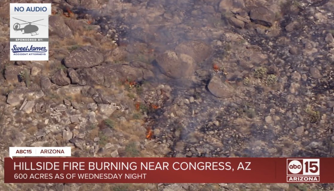 'Hillside Fire' burning near Congress, Arizona: