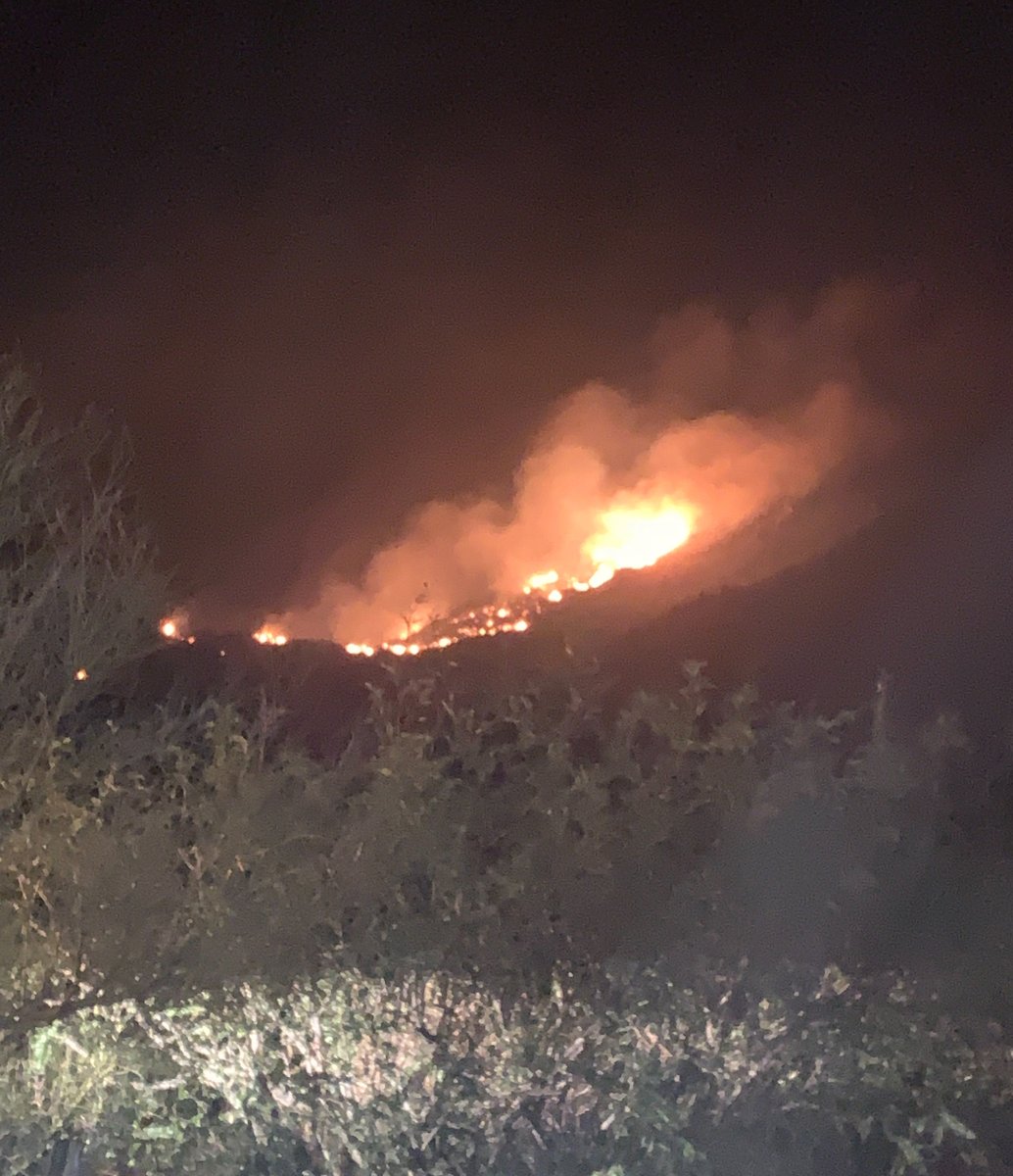 1200 ac. AZFire AZForestryHillsideFire  - fire stayed very active overnight and currently estimated at 600 ac. Overnight shift worked to protect structures  and  infrastructure. Fire remains active on all sides as of this morning.