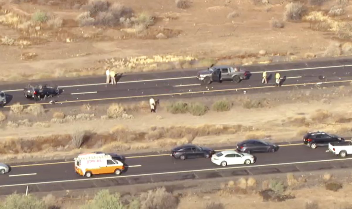 A child was killed when a tire failure led to a rollover crash on I-10 near SR 347. The highway closure is expected to last for several hours