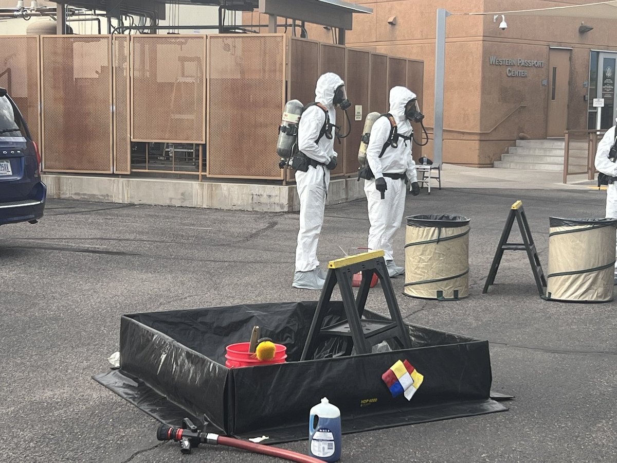 The Tucson Fire Department responded to a call of a package with a suspicious substance this afternoon at the Tucson Passport Center in the 7300 block of East Rosewood.  TFD's HAZMAT team was on scene and determined that the substance was not hazardous. Firefighters from