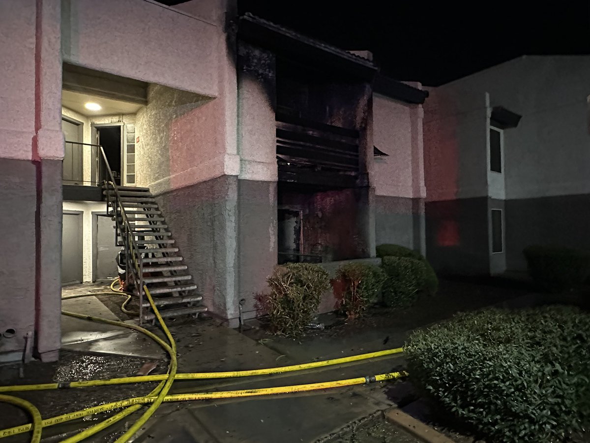 PHXFire and @GlendaleFire battled a 1st Alarm Apartment Fire near 19th Ave and Thunderbird Rd. Crews arrived to find flames and smoke coming from a 1st floor unit. One person was transported to the hospital in extremely critical condition. No firefighter injuries were reported