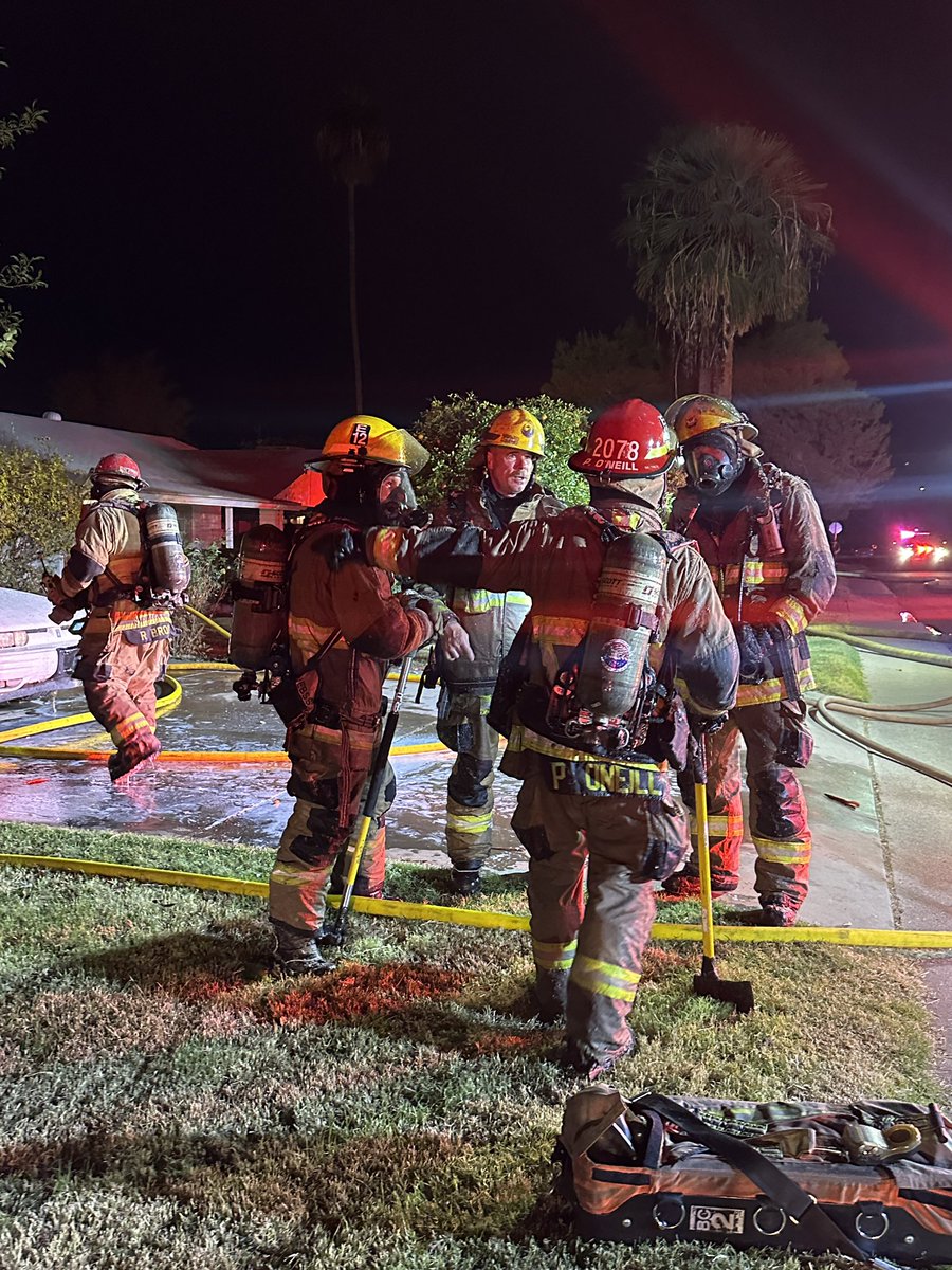 PHXFire battled a house fire near 20th St. & Indian School. Crews arrived and found flames coming from the backyard of a residential home quickly extending to the main structure. There are no reported injuries and one person will be displaced. The cause is under investigation