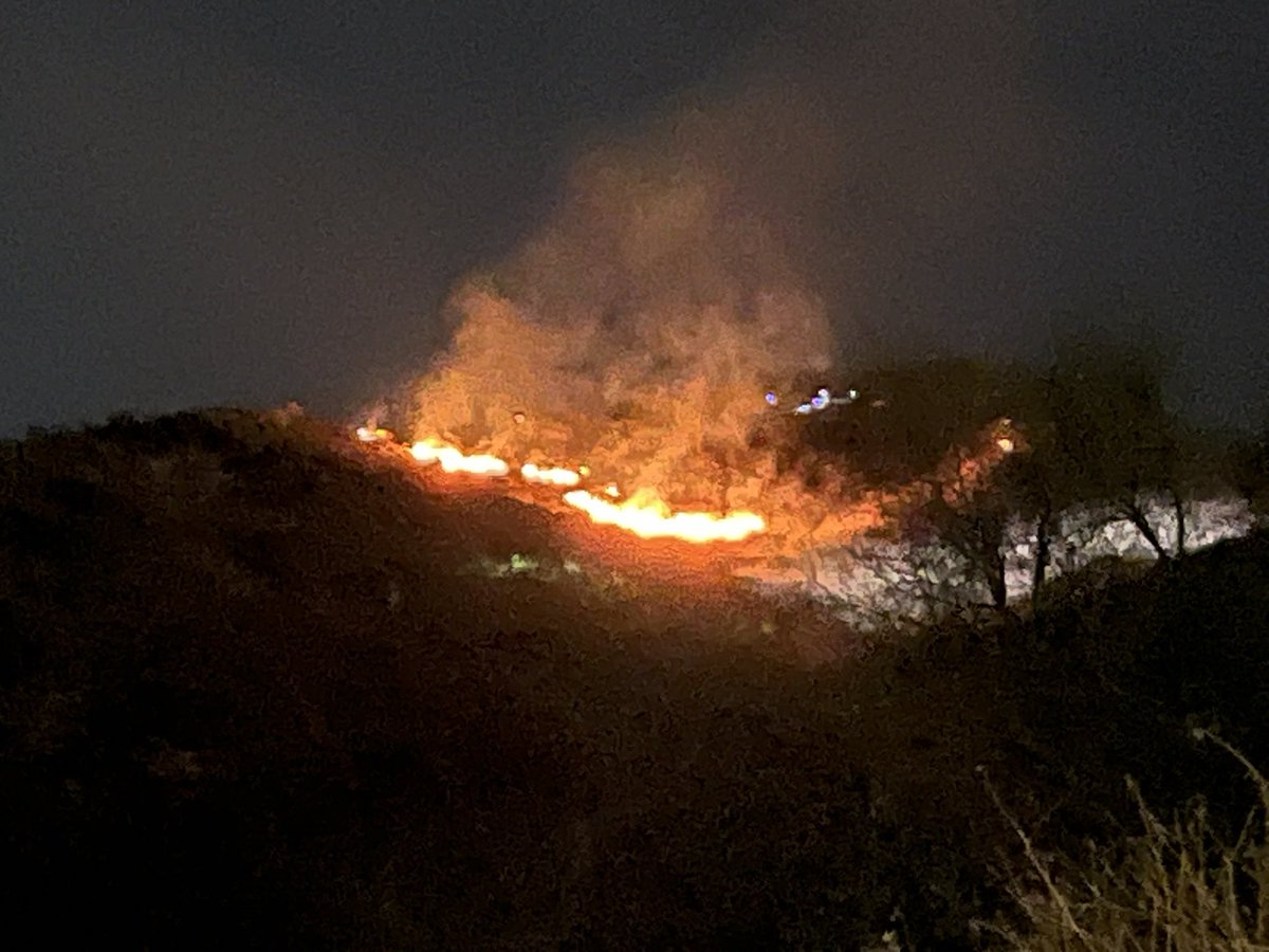 Brush fire on the north side of South Mountain 