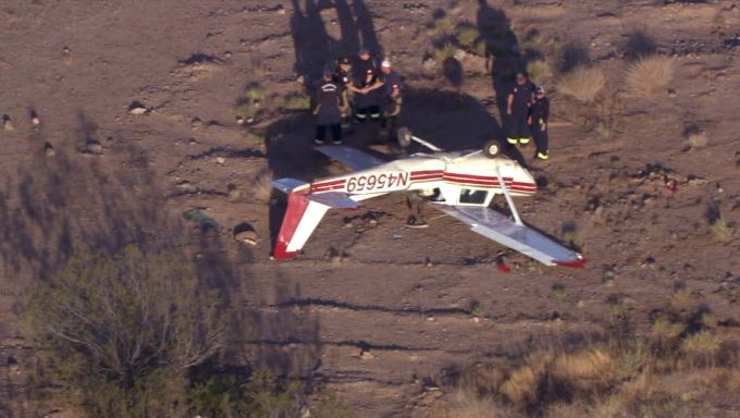 Small aircraft down near Deer Valley Airport in N Phx. -Aircraft had engine trouble-2 people on board, taken to hospital