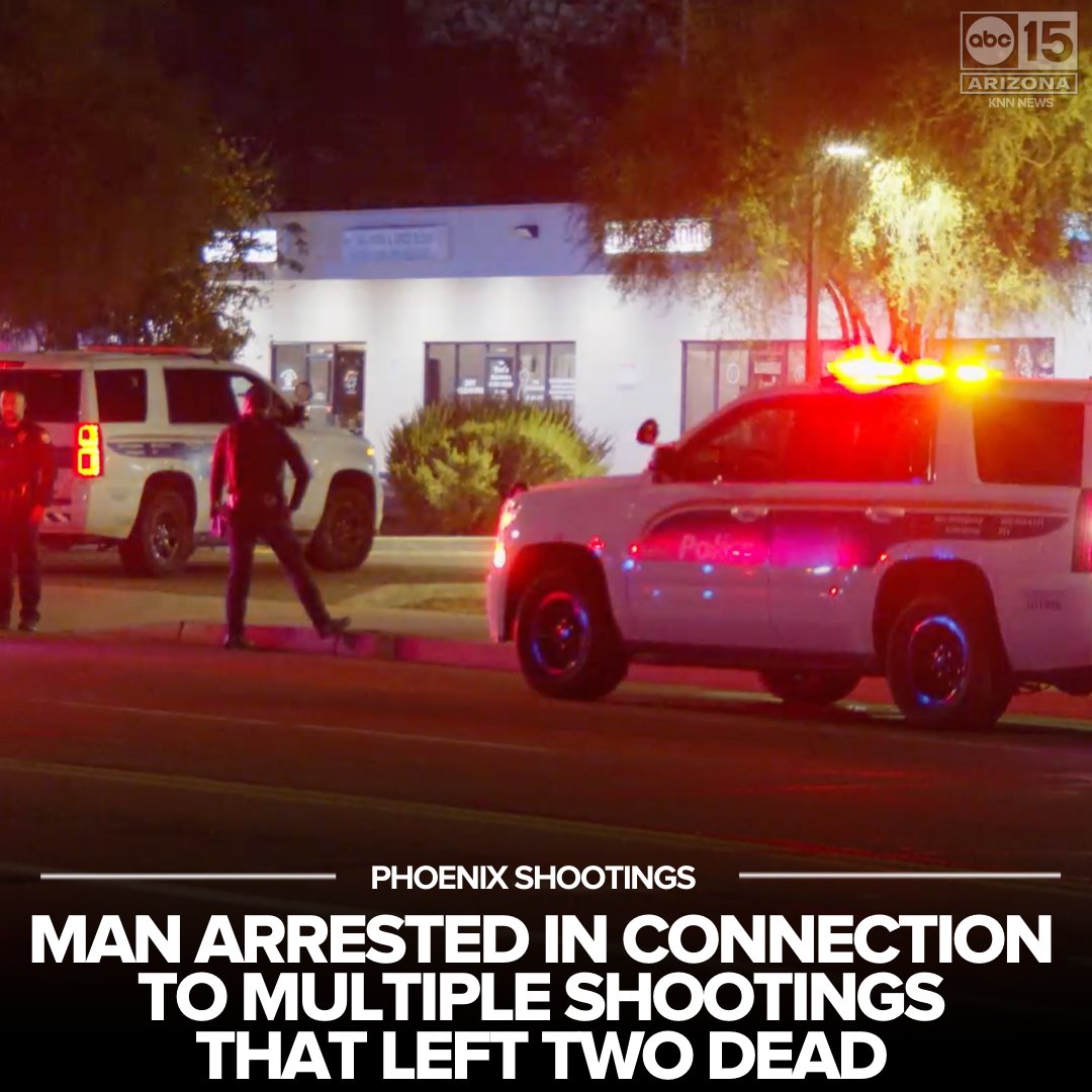 A 21-year-old man has been arrested in connection with multiple shootings across Phoenix last month that left two people dead