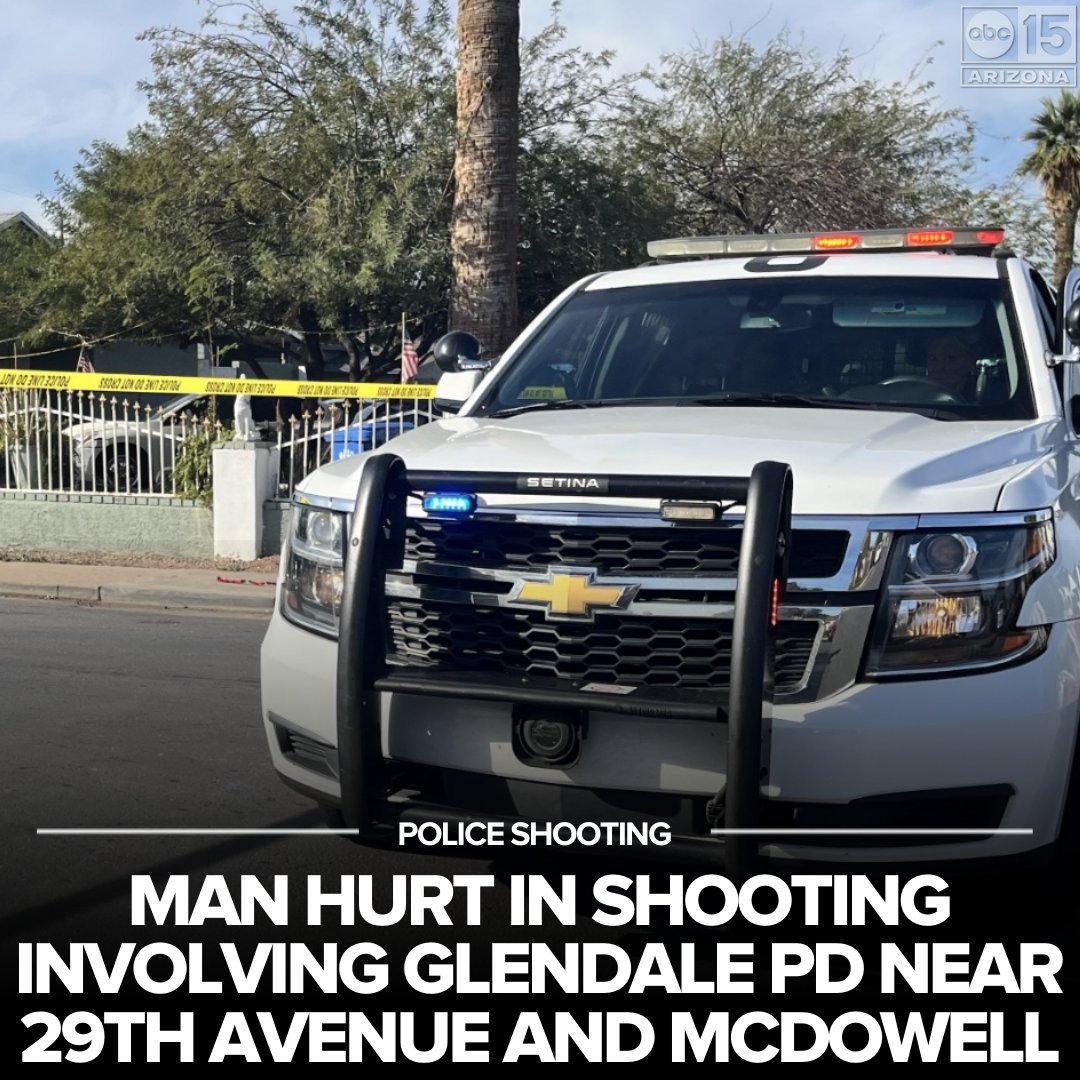 A man suspected of aggravated assault has been taken to a hospital after being shot by Glendale police officers near 29th Avenue and McDowell Road