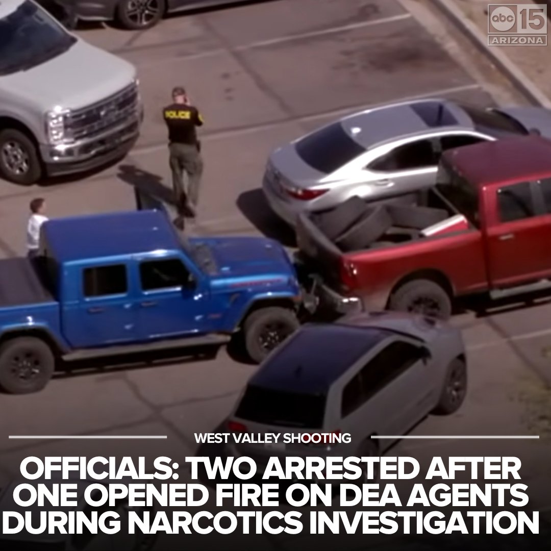 Two people are in custody after DEA officials say one of them opened fire on their agents yesterday while conducting a narcotics investigation near 67th Avenue and Van Buren Street.