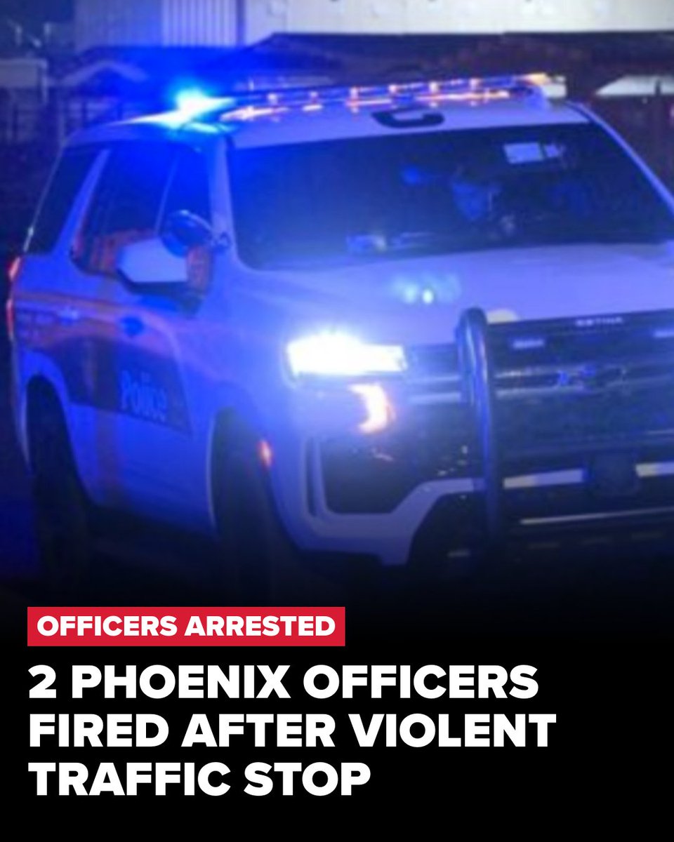 Two Phoenix police officers were arrested after an alleged violent traffic stop near 19th Avenue and Broadway in Tempe