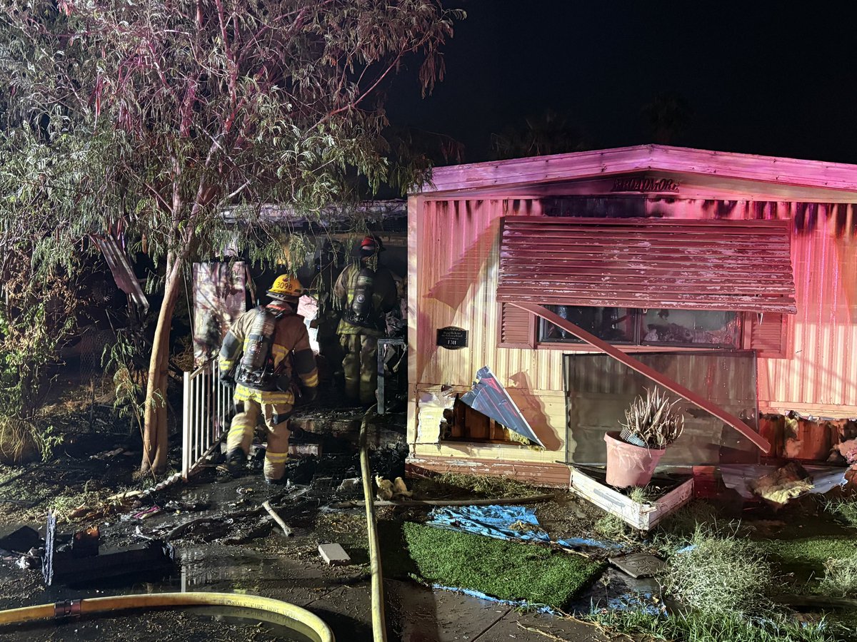 Firefighters were able to make a quick attack on the fully involved mobile home and kept it from extending to other homes. No injuries are reported